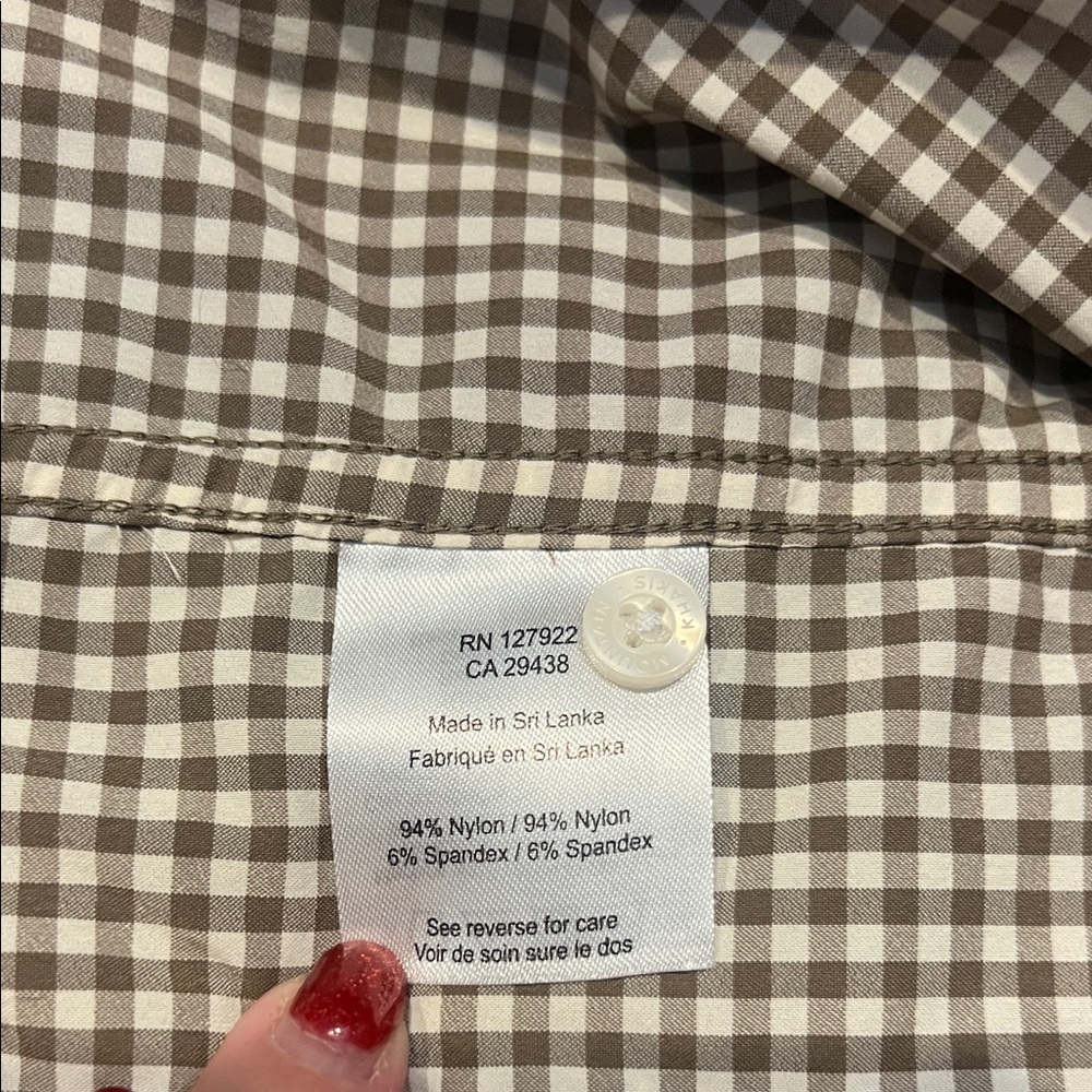 Men’s Mountain Khakis Brown/Tan Checkered Button-Down Long Sleeve Shirt - Picture 12 of 13